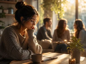Woman in coffee shop