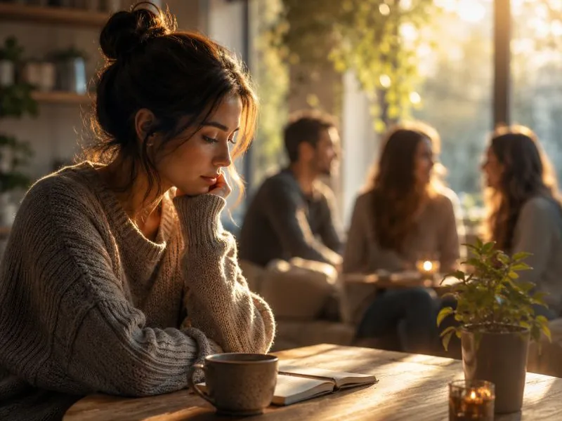 Woman in coffee shop